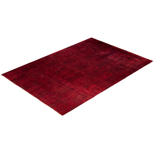 Solo Rugs Hand Knotted Wool Contemporary Modern Red Area Rug 9' 9" x 13